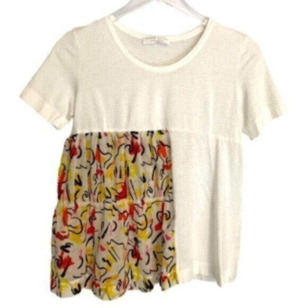 Zara Collection | Women's White Short Sleeve Round Neck Top Size Small